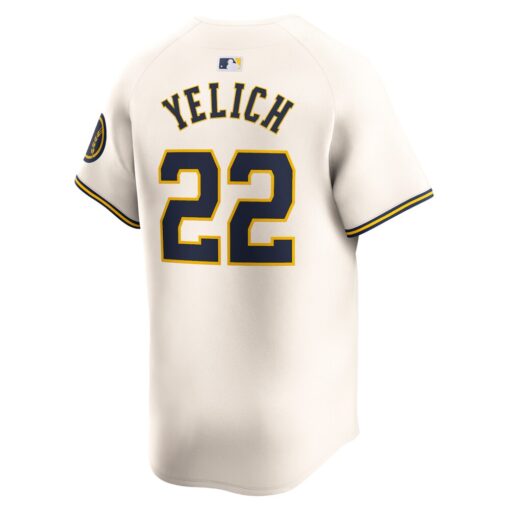 Christian Yelich Milwaukee Brewers Home Limited Player Jersey – Cream, Limited Replica Fan Edition