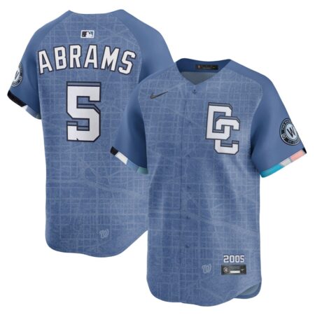 CJ Abrams Washington Nationals 2025 City Connect Limited Jersey – Blue, Limited Replica Fan Edition