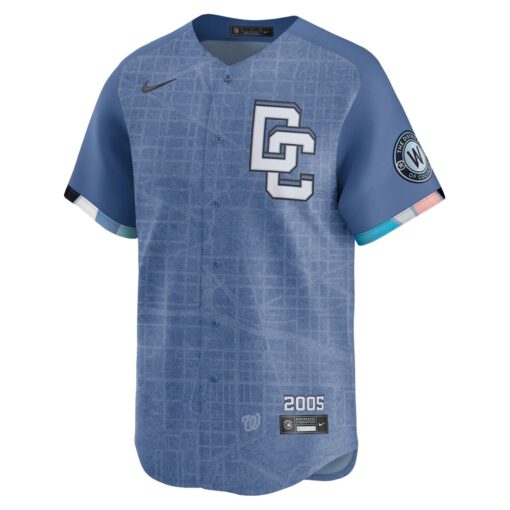 CJ Abrams Washington Nationals 2025 City Connect Limited Jersey – Blue, Limited Replica Fan Edition