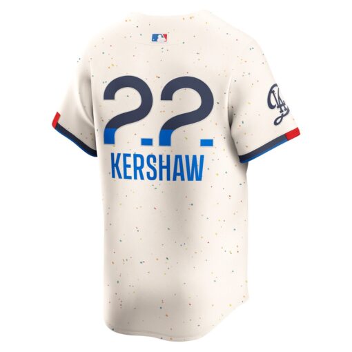 Clayton Kershaw Los Angeles Dodgers 2024 City Connect Limited Player Jersey – Cream, Limited Replica Fan Edition
