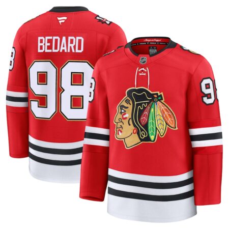 Connor Bedard Chicago Blackhawks Centennial Premium Player Jersey – Red, Limited Replica Fan Edition