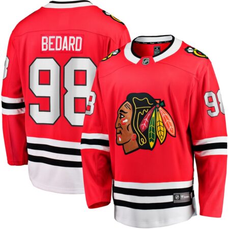 Connor Bedard Chicago Blackhawks Home Breakaway Player Jersey – Red, Limited Replica Fan Edition