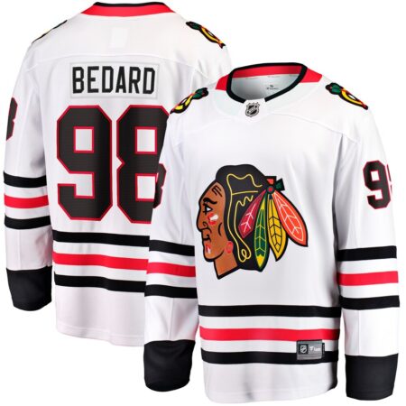 Connor Bedard Chicago Blackhawks Home Breakaway Player Jersey – White, Limited Replica Fan Edition