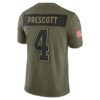 Dak Prescott Dallas Cowboys Limited Jersey - Olive, Limited Replica Fan Edition