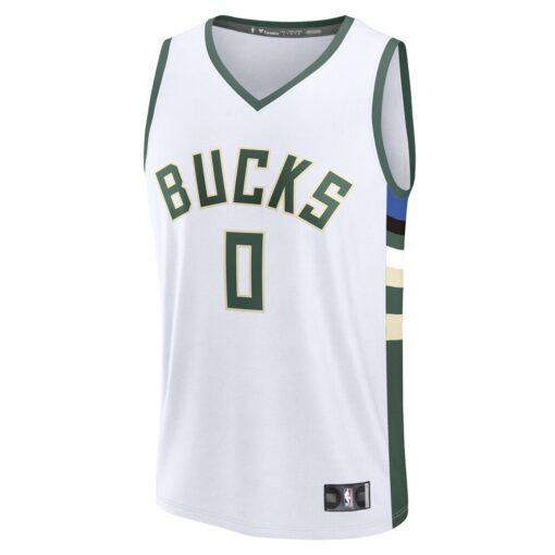 Damian Lillard Milwaukee Bucks Player Jersey – Association Edition – White, Limited Replica Fan Edition