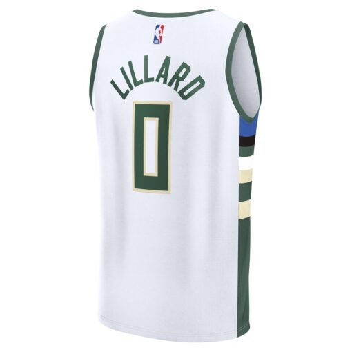 Damian Lillard Milwaukee Bucks Player Jersey – Association Edition – White, Limited Replica Fan Edition