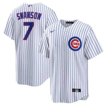 Dansby Swanson Chicago Cubs Replica Player Jersey – White, Limited Replica Fan Edition