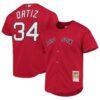 David Ortiz Boston Red Sox Mitchell & Ness Cooperstown Collection Mesh Batting Practice Button-Up Jersey - Red, Limited Replica Fan Edition