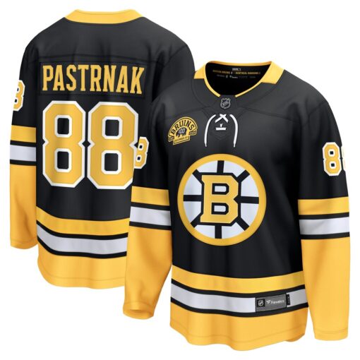 David Pastrnak Boston Bruins Fanatics 100th Anniversary Breakaway Jersey – Black, Limited Replica Fan Edition