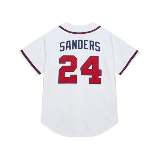 Deion Sanders Atlanta Braves Mitchell & Ness Cooperstown Collection 1992 Authentic Jersey – White, Limited Replica Fan Edition