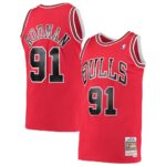 Dennis Rodman Chicago Bulls Mitchell Ness Hardwood Classics Swingman Jersey Red, Limited Replica Fan Edition