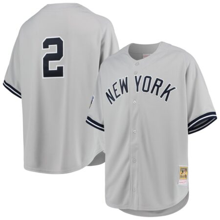 Derek Jeter New York Yankees Mitchell & Ness 1998 Cooperstown Collection Road Authentic Jersey – Gray, Limited Replica Fan Edition