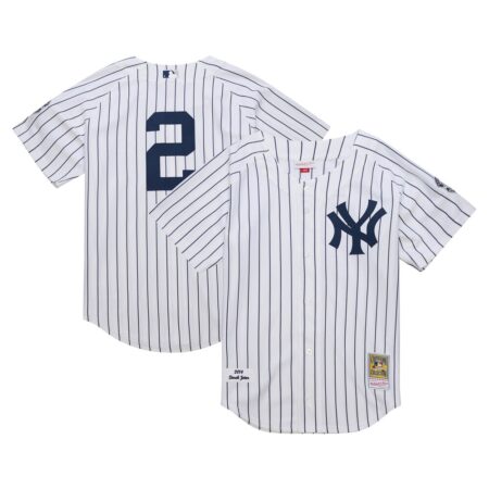 Derek Jeter New York Yankees Mitchell & Ness 2014 Cooperstown Collection Authentic Throwback Jersey – White, Limited Replica Fan Edition