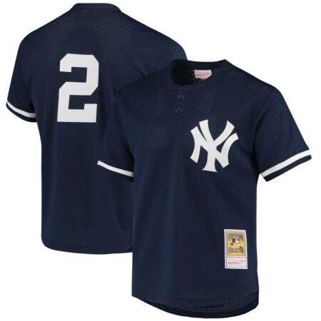 Derek Jeter New York Yankees Mitchell & Ness Cooperstown Collection 1995 Batting Practice Jersey – Navy, Limited Replica Fan Edition