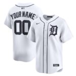 Detroit Tigers Home Limited Custom Jersey - White, Limited Replica Fan Edition
