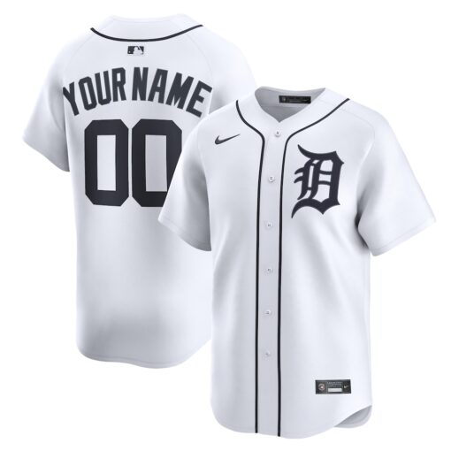 Detroit Tigers Home Limited Custom Jersey – White, Limited Replica Fan Edition
