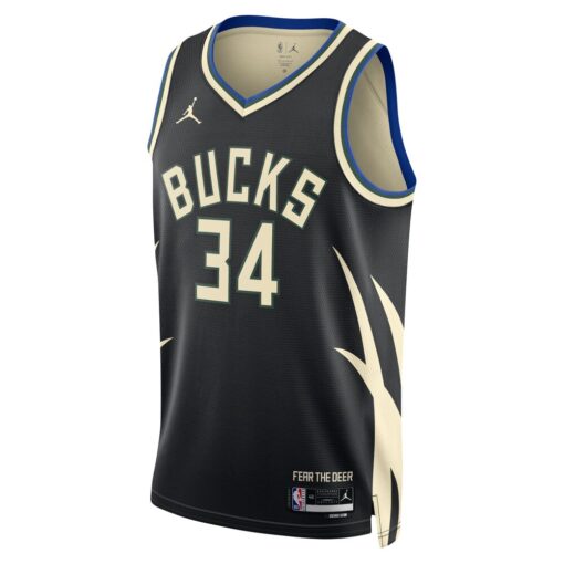 Giannis Antetokounmpo Milwaukee Bucks Jordan Unisex Swingman Jersey Statement Edition Black, Limited Replica Fan Edition