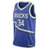 Giannis Antetokounmpo Milwaukee Bucks Unisex 2024/25 Swingman Player Jersey - City Edition - Royal, Limited Replica Fan Edition