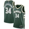 Giannis Antetokounmpo Milwaukee Bucks Unisex Swingman Jersey Icon Edition Hunter Green, Limited Replica Fan Edition