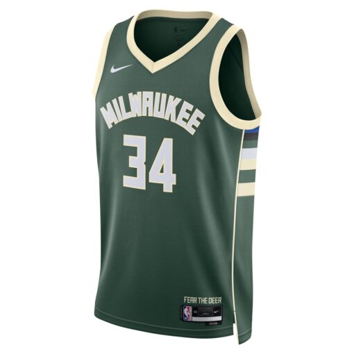 Giannis Antetokounmpo Milwaukee Bucks Unisex Swingman Jersey Icon Edition Hunter Green, Limited Replica Fan Edition