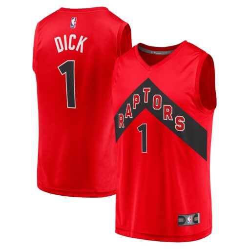 Gradey Dick Toronto Raptors Player Jersey – Icon Edition – Red, Limited Replica Fan Edition