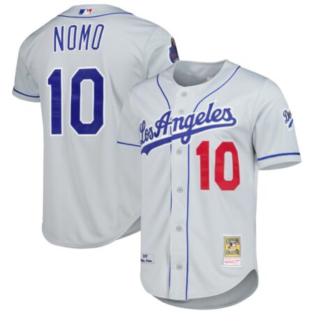 Hideo Nomo Los Angeles Dodgers Mitchell & Ness Cooperstown Collection Authentic Jersey – Gray, Limited Replica Fan Edition