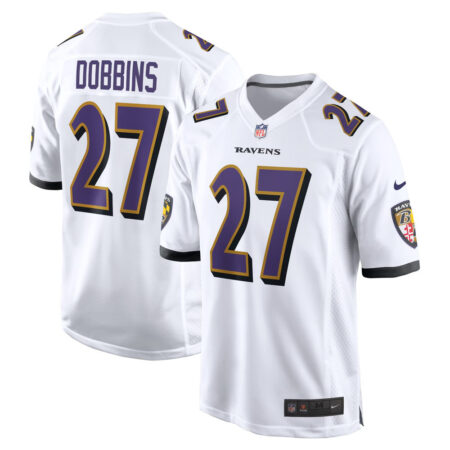 J.K. Dobbins Baltimore Ravens Jersey – White, Limited Replica Fan Edition
