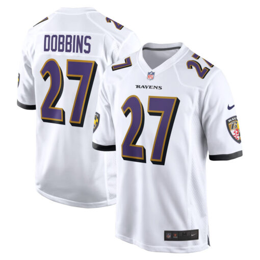 J.K. Dobbins Baltimore Ravens Jersey – White, Limited Replica Fan Edition