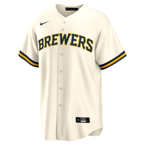 Christian Yelich Milwaukee Brewers Jersey – Cream, Limited Replica Fan Edition