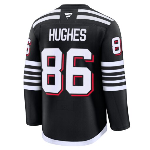 Jack Hughes New Jersey Devils Alternate Premium Jersey – Black, Limited Replica Fan Edition