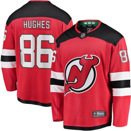 Jack Hughes New Jersey Devils Breakaway Player Jersey – Red, Limited Replica Fan Edition