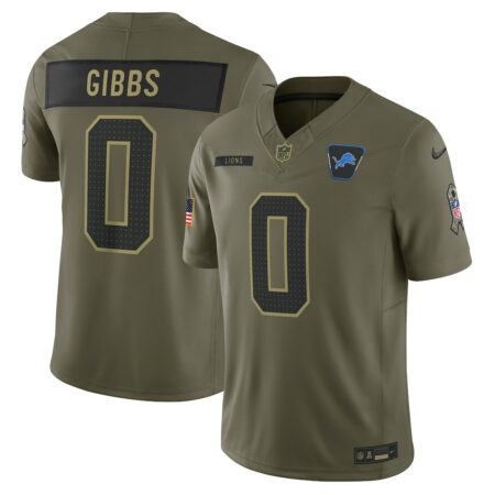 Jahmyr Gibbs Detroit Lions Limited Jersey – Olive, Limited Replica Fan Edition