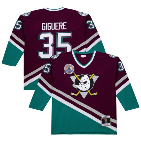 Jean-Sebastien Giguere Anaheim Ducks 2002 Power Play Jersey – Purple, Limited Replica Fan Edition