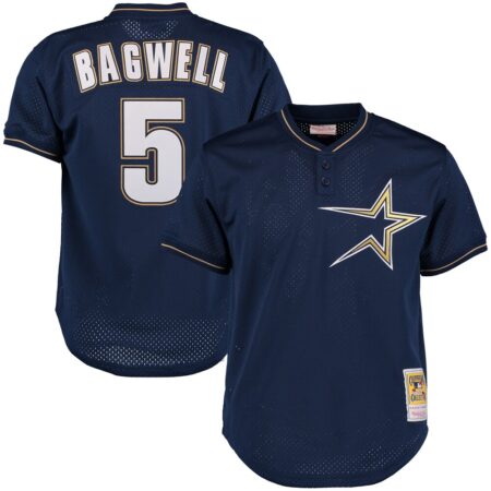 Jeff Bagwell Houston Astros Mitchell & Ness Cooperstown 1997 Mesh Batting Practice Jersey – Navy, Limited Replica Fan Edition