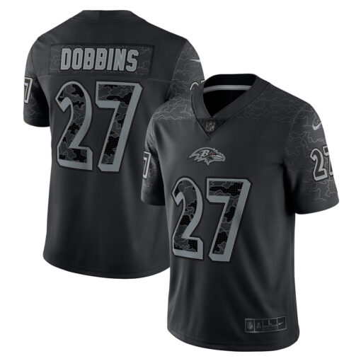 J.K. Dobbins Baltimore Ravens RFLCTV Jersey – Black, Limited Replica Fan Edition