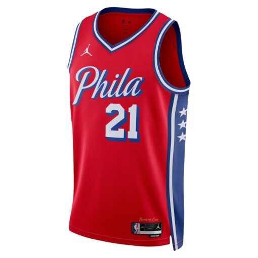 Joel Embiid Philadelphia 76ers Jordan Unisex Swingman Jersey – Statement Edition – Red, Limited Replica Fan Edition