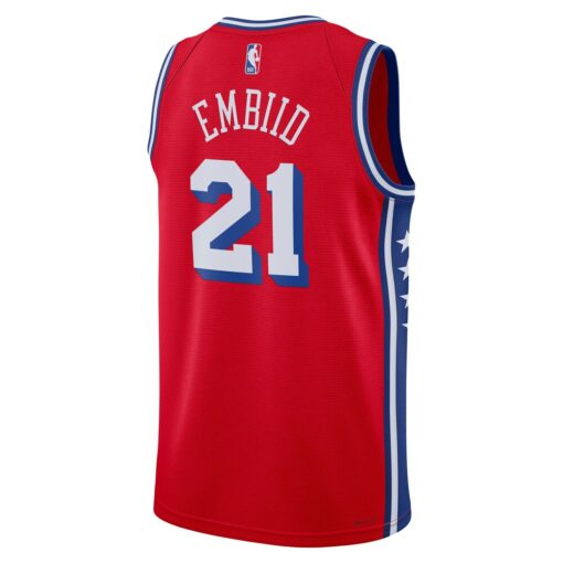 Joel Embiid Philadelphia 76ers Jordan Unisex Swingman Jersey – Statement Edition – Red, Limited Replica Fan Edition