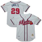 John Smoltz Atlanta Braves Mitchell & Ness 1995 Throwback Authentic Jersey - Gray, Limited Replica Fan Edition