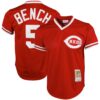 Johnny Bench Cincinnati Reds Mitchell & Ness Cooperstown Collection Big & Tall Mesh Batting Practice Jersey - R, Limited Replica Fan Edition