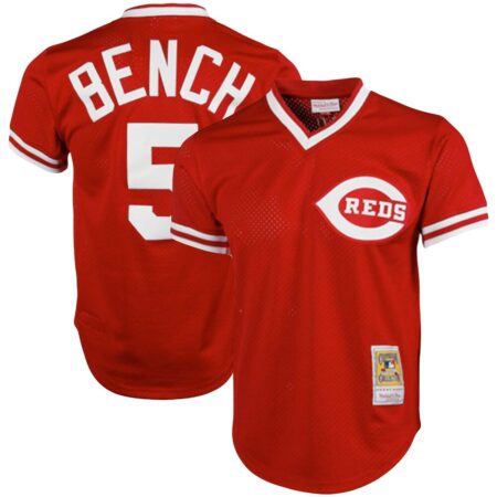 Johnny Bench Cincinnati Reds Mitchell & Ness Cooperstown Collection Big & Tall Mesh Batting Practice Jersey – R, Limited Replica Fan Edition