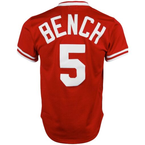 Johnny Bench Cincinnati Reds Mitchell & Ness Cooperstown Collection Big & Tall Mesh Batting Practice Jersey – R, Limited Replica Fan Edition