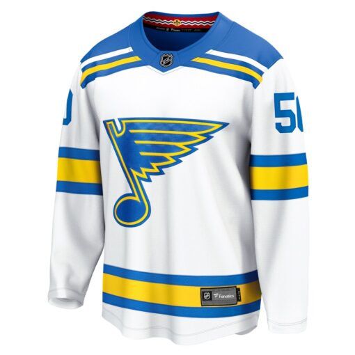 Jordan Binnington St. Louis Blues Away Breakaway Player Jersey – White, Limited Replica Fan Edition