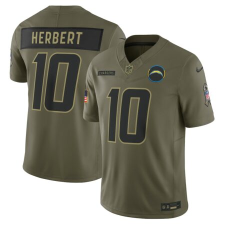 Justin Herbert Los Angeles Chargers Limited Jersey – Olive, Limited Replica Fan Edition