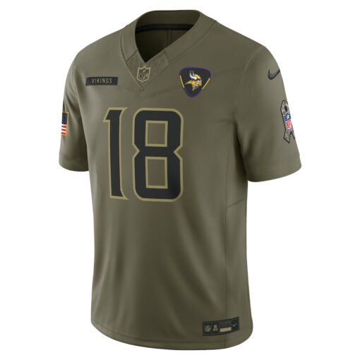 Justin Jefferson Minnesota Vikings Limited Jersey – Olive, Limited Replica Fan Edition