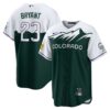 Kris Bryant Colorado Rockies 2022 City Connect Replica Player Jersey - Green, Limited Replica Fan Edition