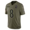 Lamar Jackson Baltimore Ravens Limited Jersey - Olive, Limited Replica Fan Edition
