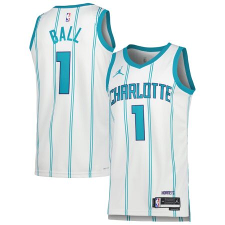 LaMelo Ball Charlotte Hornets Jordan Unisex Swingman Jersey – Association Edition – White, Limited Replica Fan Edition