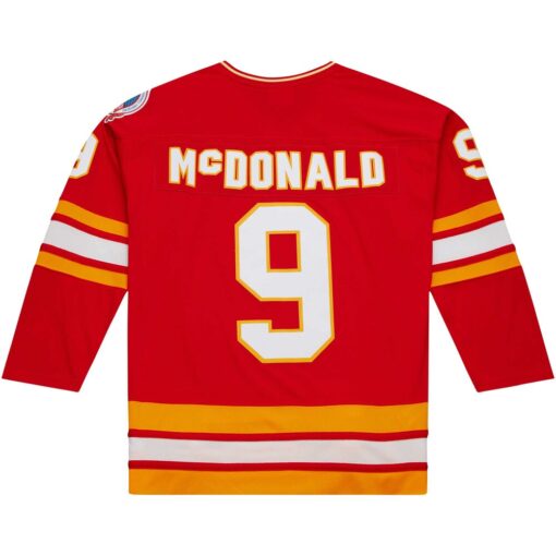 Lanny McDonald Calgary Flames Mitchell & Ness Captain Patch 1988 Blue Line Player Jersey – Red, Limited Replica Fan Edition