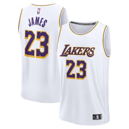 LeBron James Los Angeles Lakers Player Jersey – Association Edition – White, Limited Replica Fan Edition