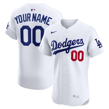 Los Angeles Dodgers Home Elite Custom Jersey – White, Limited Replica Fan Edition